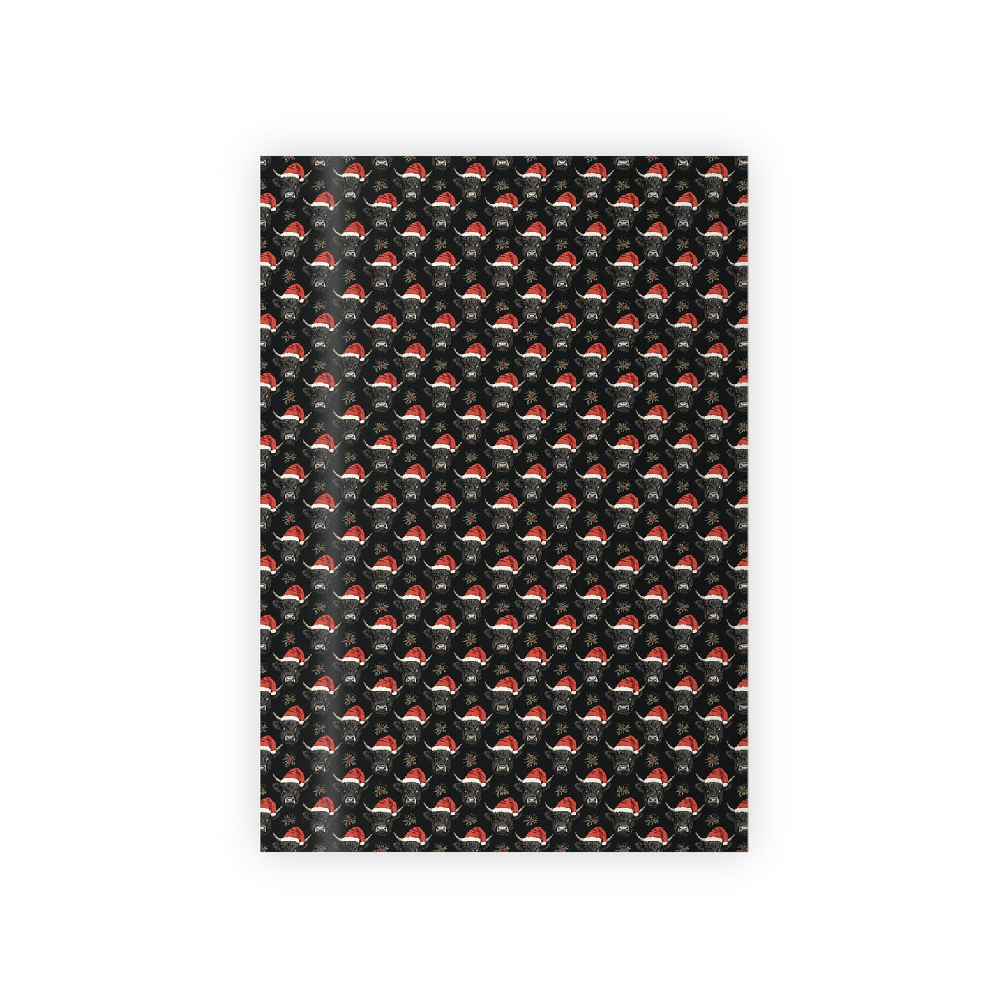 Santa Hats and Bulls Christmas Wrapping Paper Roll | Gift Wrap