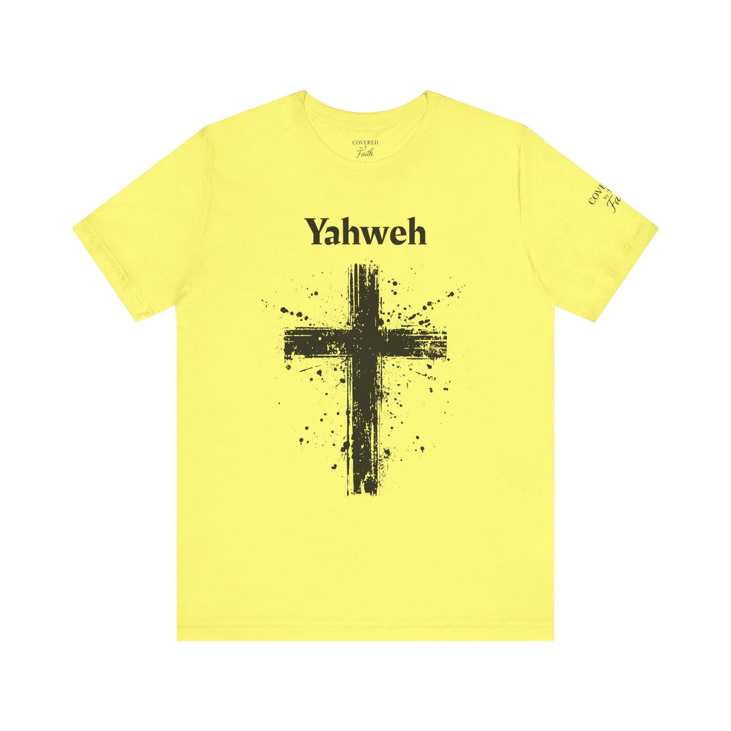 Adult Unisex Short Sleeve Tee - Yahweh Cross Graphic Shirt