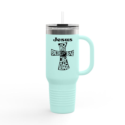 Inspirational Jesus Travel Mug - 40oz Insulated Tumbler for Faith and Hope