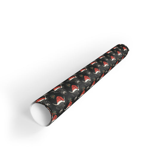 Santa Hats and Bulls Christmas Wrapping Paper Roll | Gift Wrap