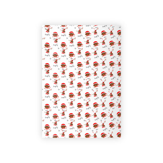Funny Naughty Nice Elf Christmas Wrapping Paper Roll | Holiday Gift Wrap