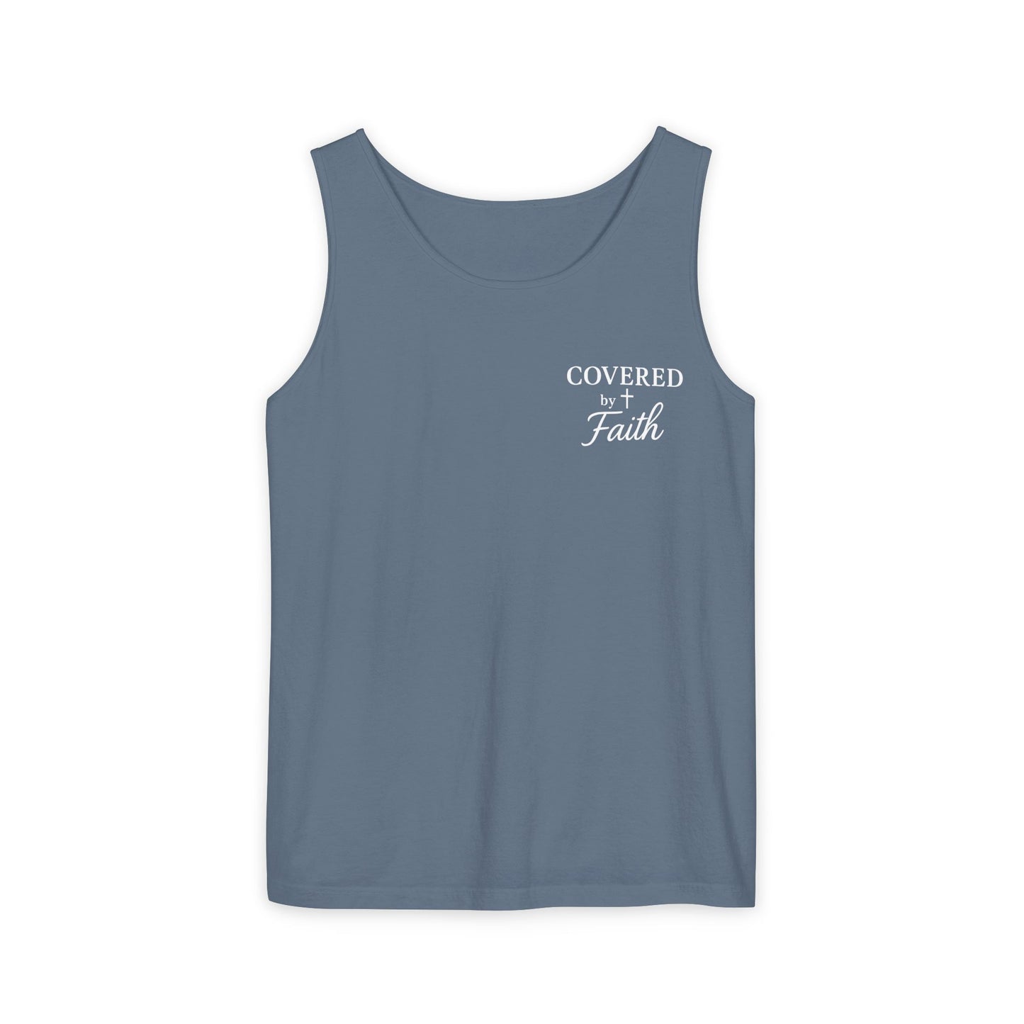 Adult Unisex Covered by Faith Tank Top Jesus Saved Me (Front & Back Design)
