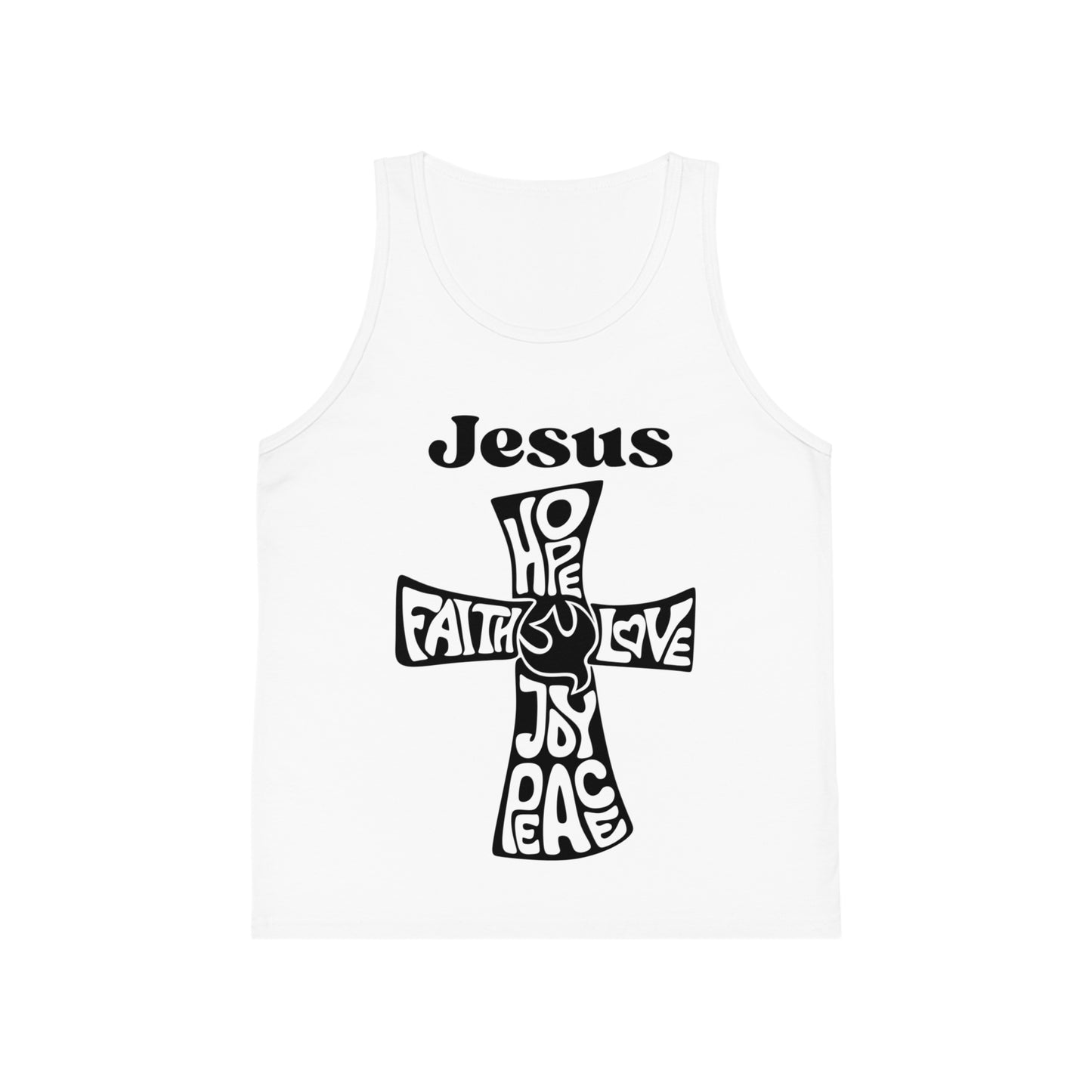 Youth - Jesus Cross Tank Top of Faith, Hope, Love
