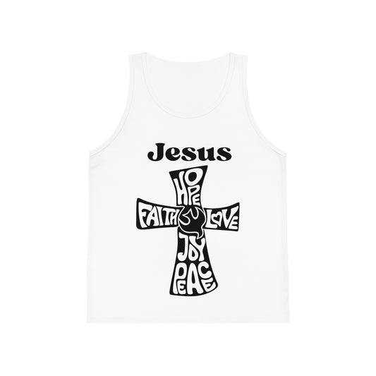 Youth - Jesus Cross Tank Top of Faith, Hope, Love
