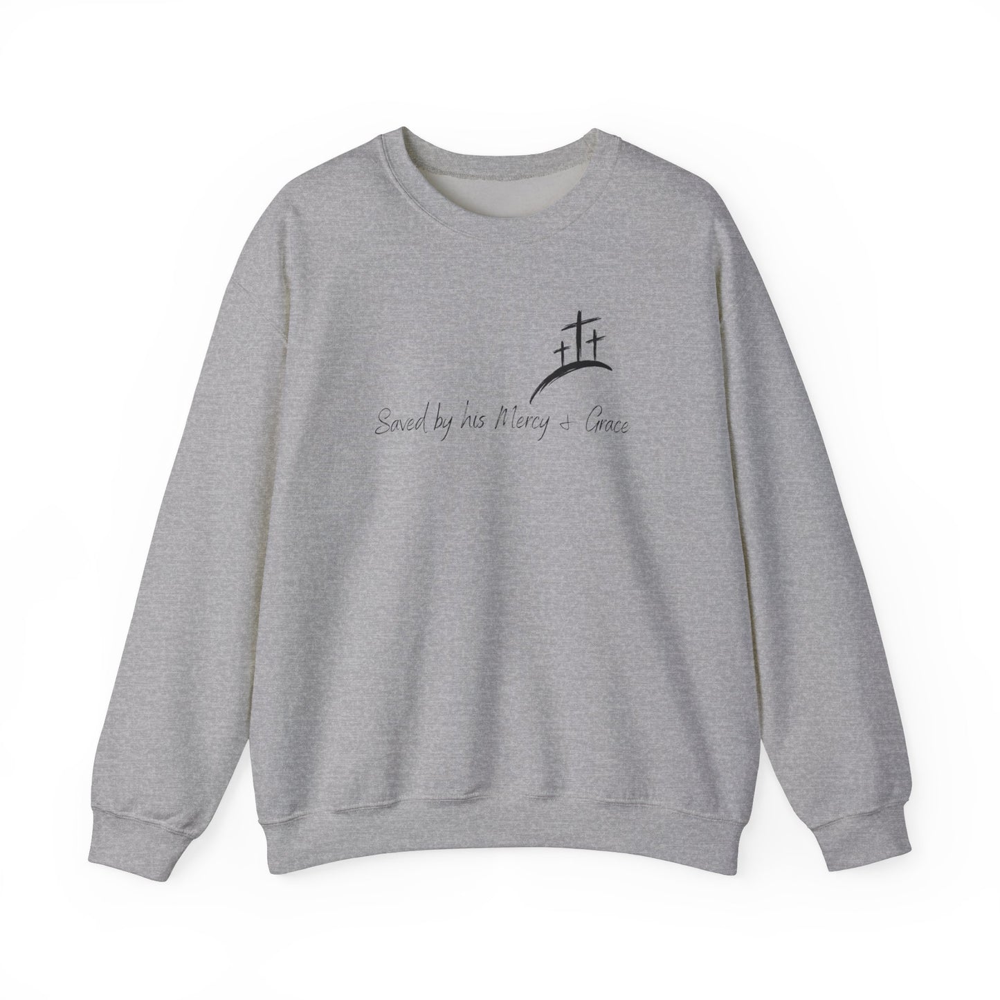 Adult Unisex - Saved by His Mercy & Grace Crewneck Sweatshirt