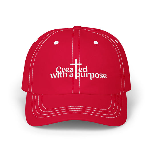 Adult Embroidered Classic Dad Cap - 'Created with a Purpose'