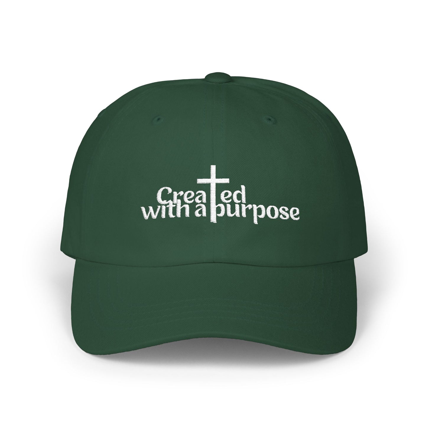 Adult Embroidered Classic Dad Cap - 'Created with a Purpose'