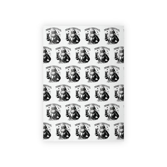 Vintage Santa Martini Christmas Wrapping Paper Roll | Holiday Gift Wrap