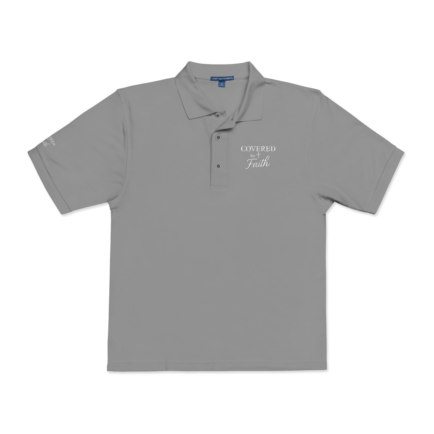 Unisex Embroidered Covered by Faith Short Sleeved Polo Shirt