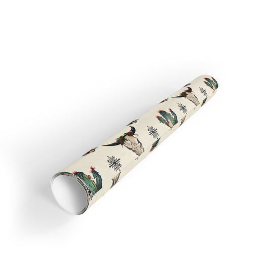 Gift Wrapping Paper Rolls, Cow Skull Country Christmas Design, Jingle Bell Cactus, Holiday Wrapping, Christmas Gift Wrap, Western Christmas
