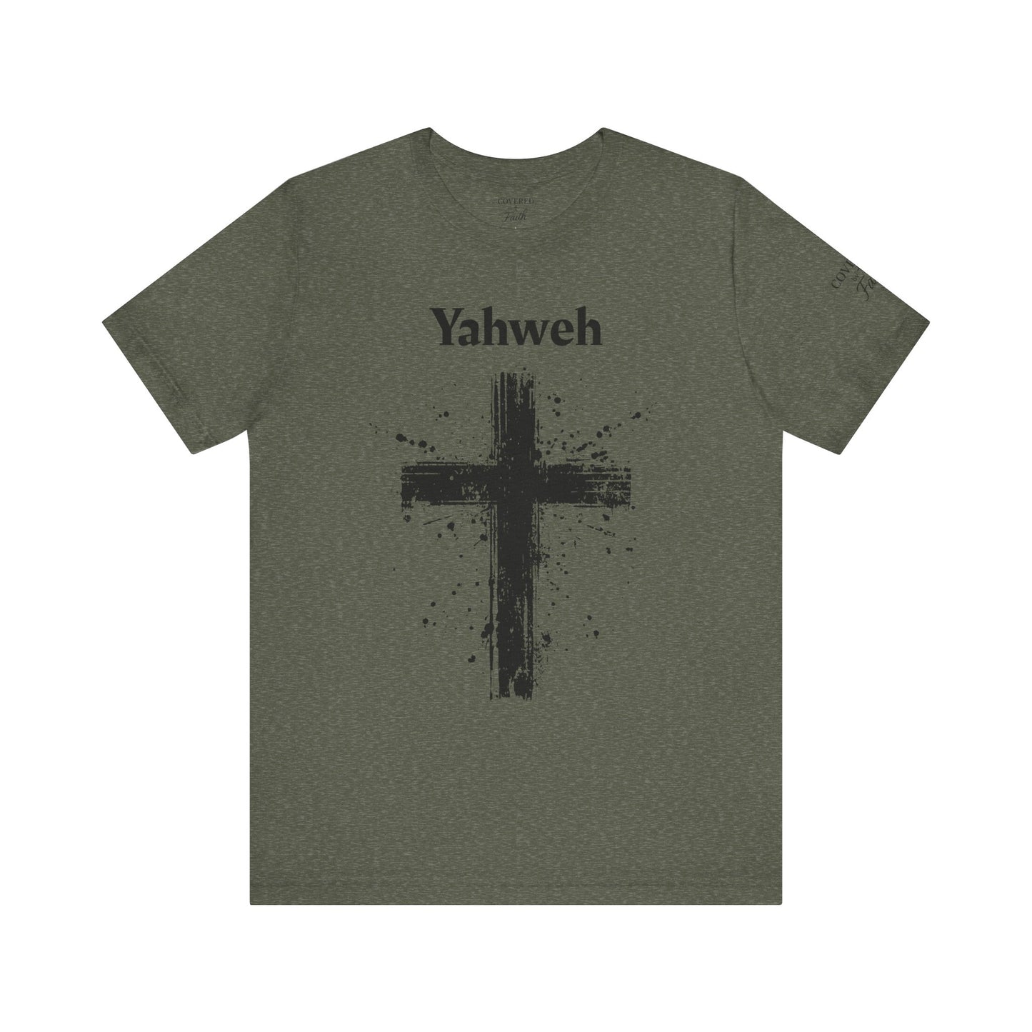 Adult Unisex Short Sleeve Tee - Yahweh Cross Graphic Shirt