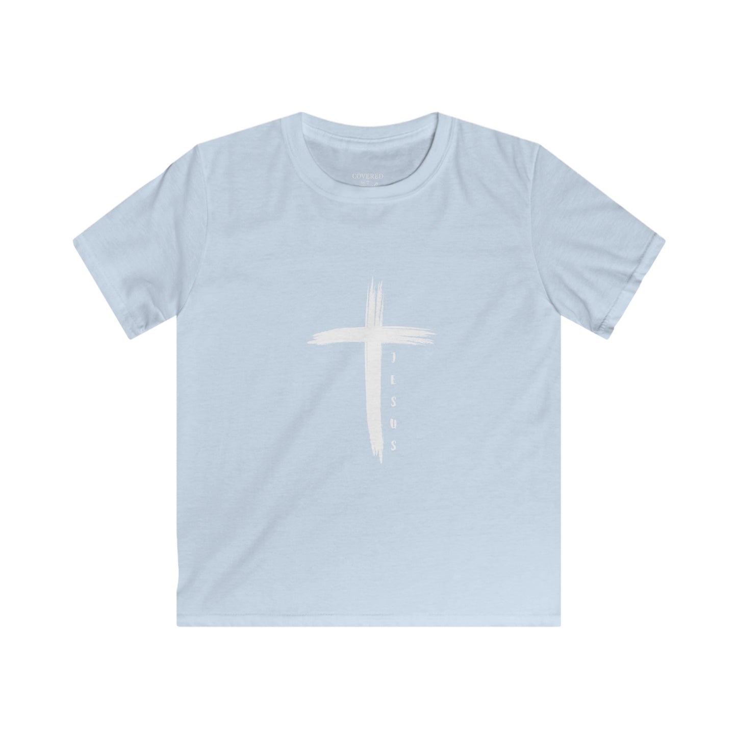 Youth Kids Softstyle Tee - Jesus Cross Design