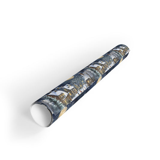 Nostalgic Winter Night Wrapping Paper Roll, Gift Wrapping Paper