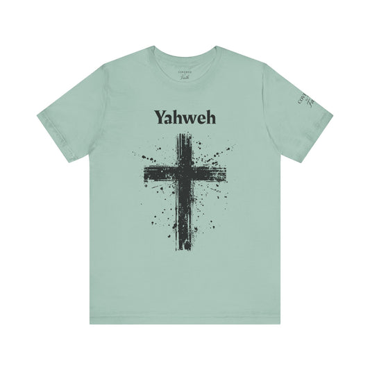 Adult Unisex Short Sleeve Tee - Yahweh Cross Graphic Shirt