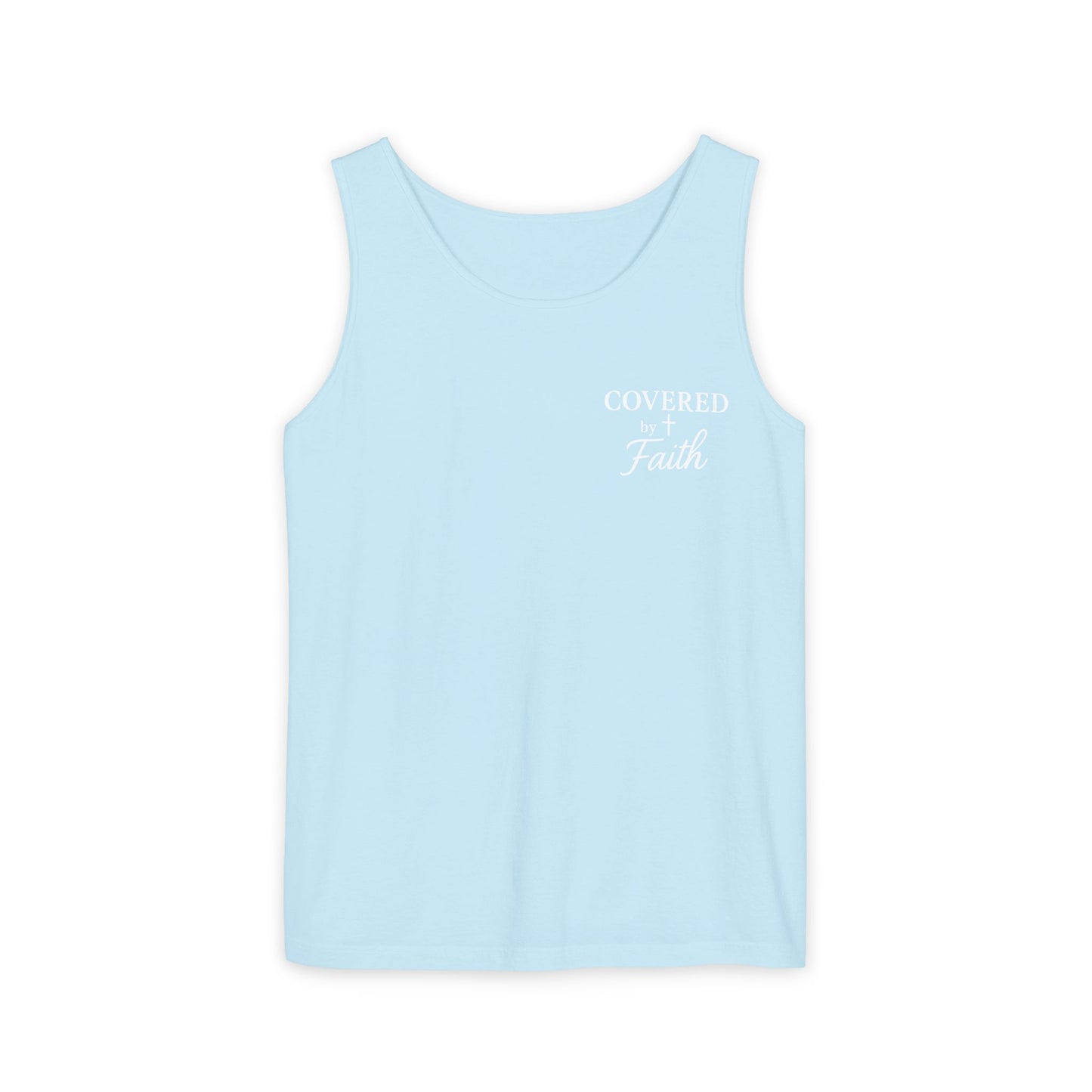 Adult Unisex Covered by Faith Tank Top Jesus Saved Me (Front & Back Design)