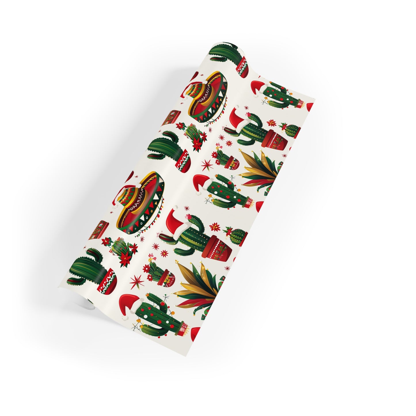 Mexican Christmas Gift Wrapping Paper Rolls, Holiday Present Wrap, Festive Xmas Gift Wrap Roll, Unique Wrapping Paper, 1pc Roll