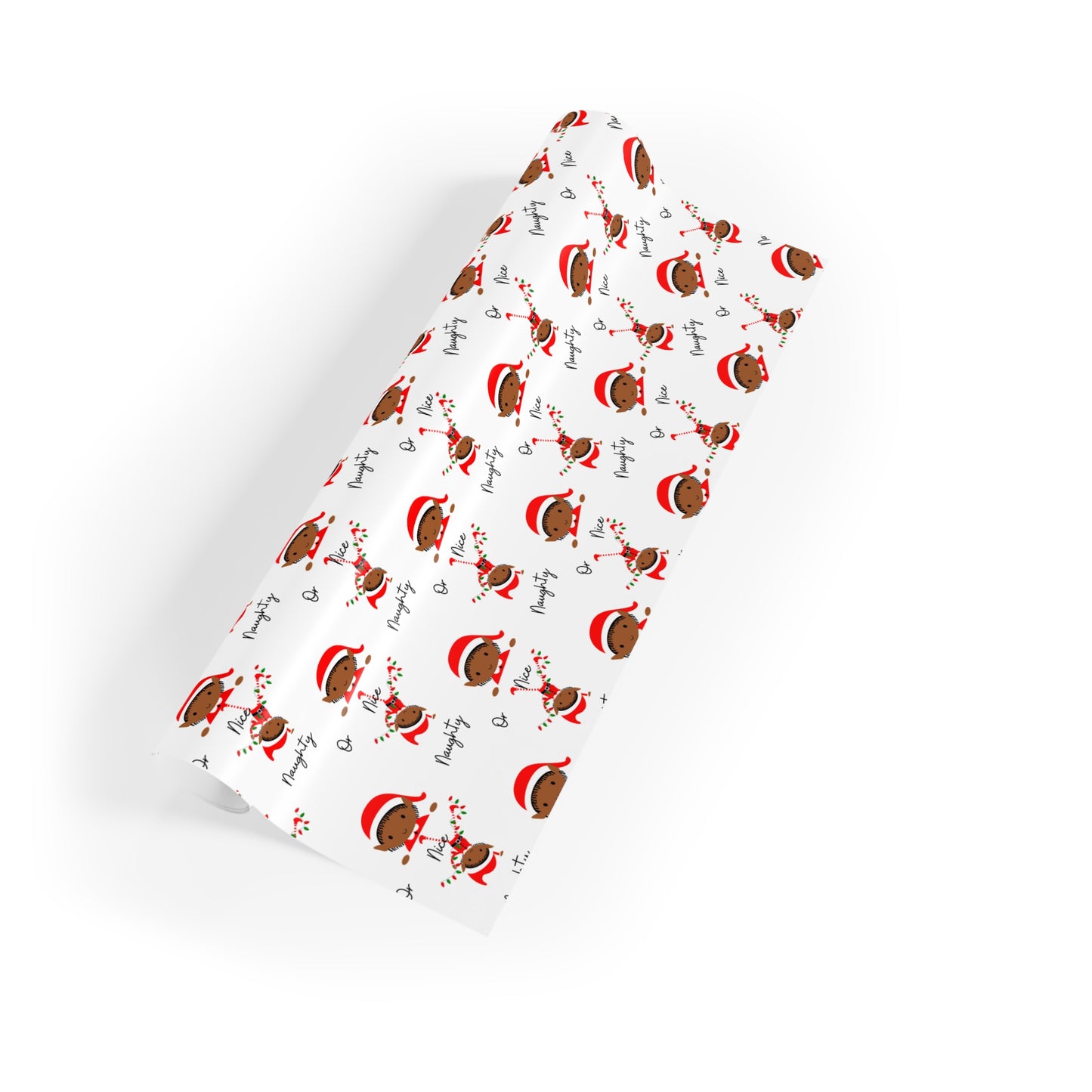 Funny Naughty Nice Elf Christmas Wrapping Paper Roll | Holiday Gift Wrap
