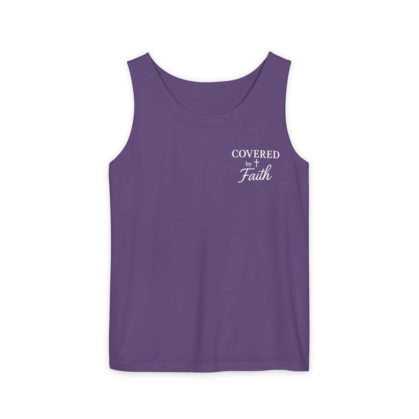 Adult Unisex Covered by Faith Tank Top Jesus Saved Me (Front & Back Design)