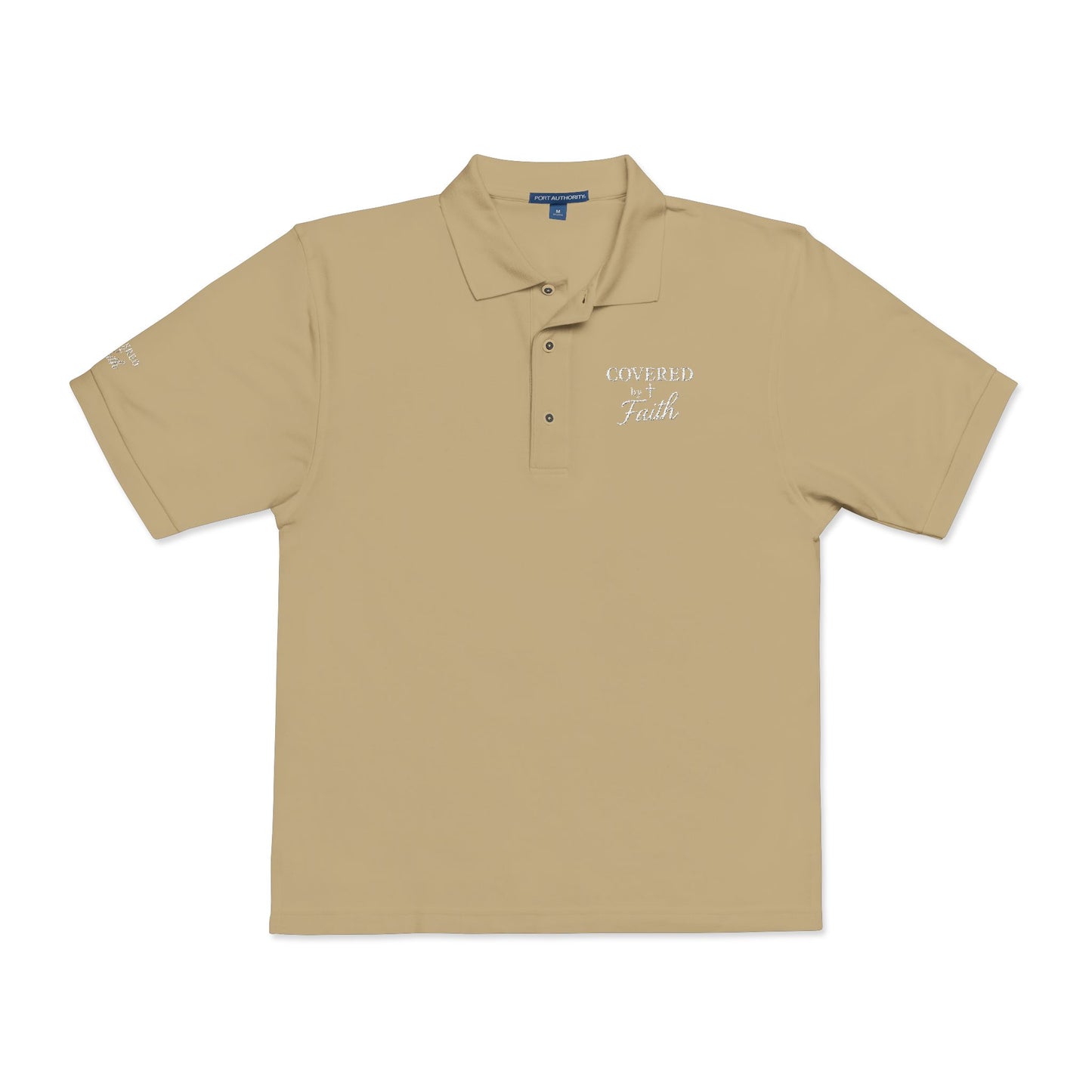 Unisex Embroidered Covered by Faith Short Sleeved Polo Shirt