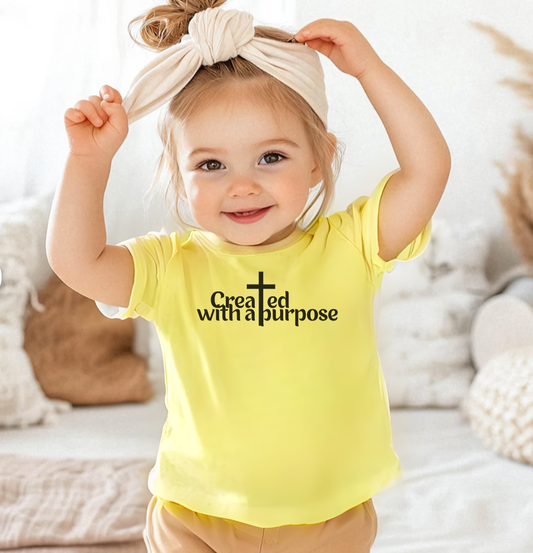 Toddler T-Shirt Created with a Purpose - Inspirational Kids Tee