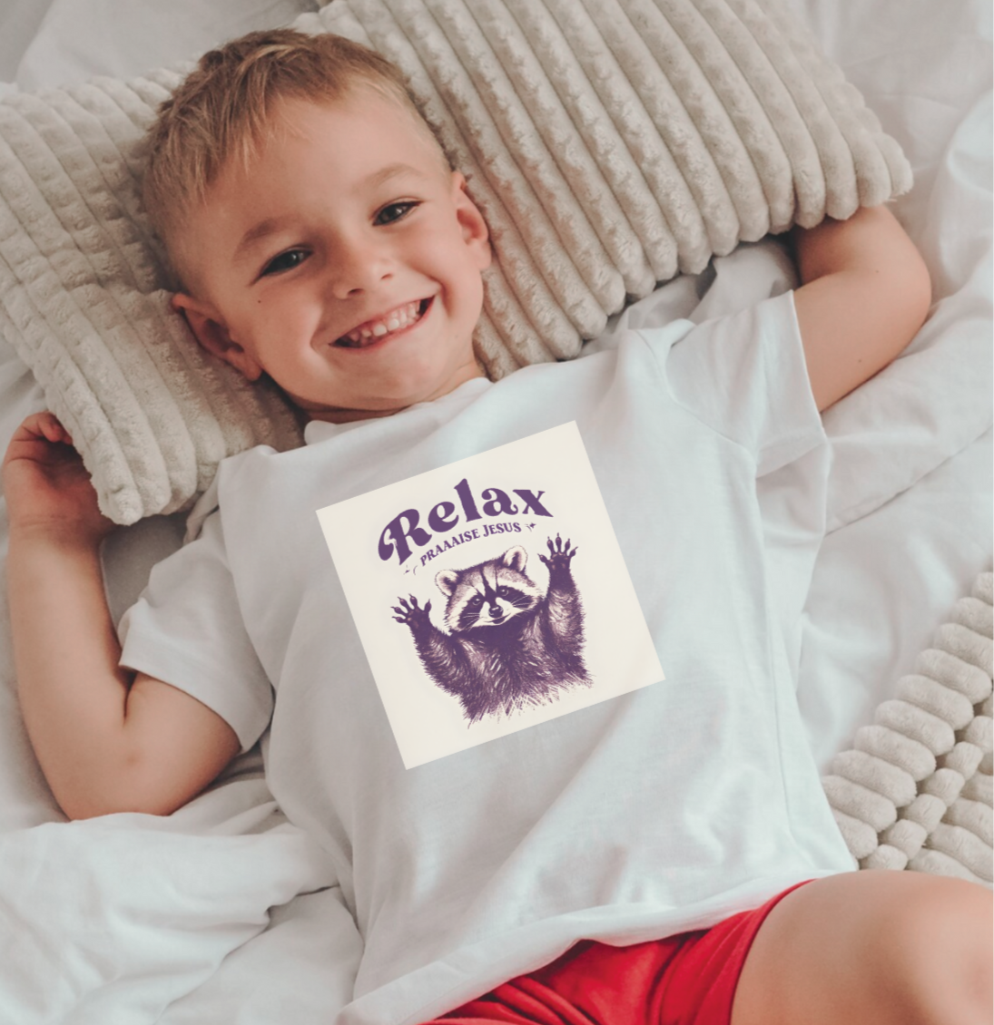 Toddler - Raccoon Relax and Praise Jesus Tee